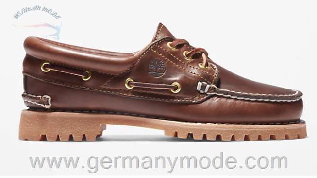 کفش کالج دست دوز زنانه تیمبرلند آمریکا TIMBERLAND NOREEN 3 EYE LUG HAND STITCHED BOAT SHOE FOR WOMEN IN BROWN