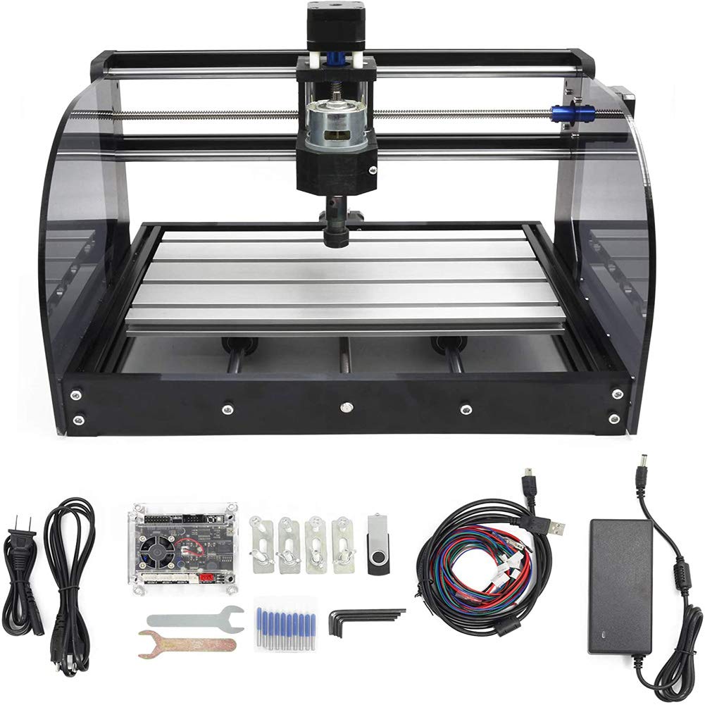 خرید از آمازون - ماشین حکاکی RATTMMOTOR CNC 3018 Pro Max, 420x350x270mm, GRBL 3 Axis, Control ER11 for PVC PCB Wood Carving DIY Engraver Mining Machine 3018pro-m