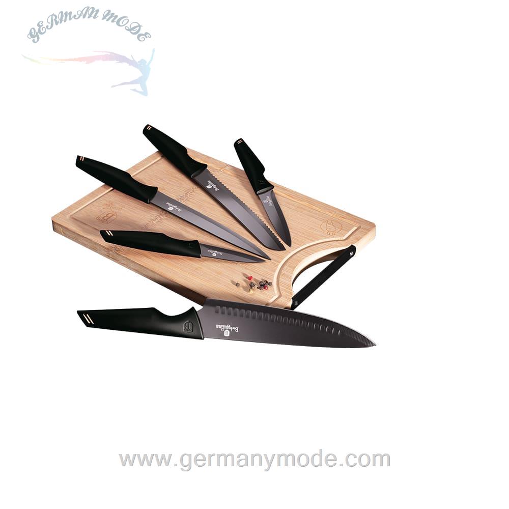 ست چاقو تخته برش بامبو برلینگر هاوس مجارستان BERLINGER HAUS KNIFE SET / BAMBOO CUTTING BOARD BH-2708 BLACK ROSE