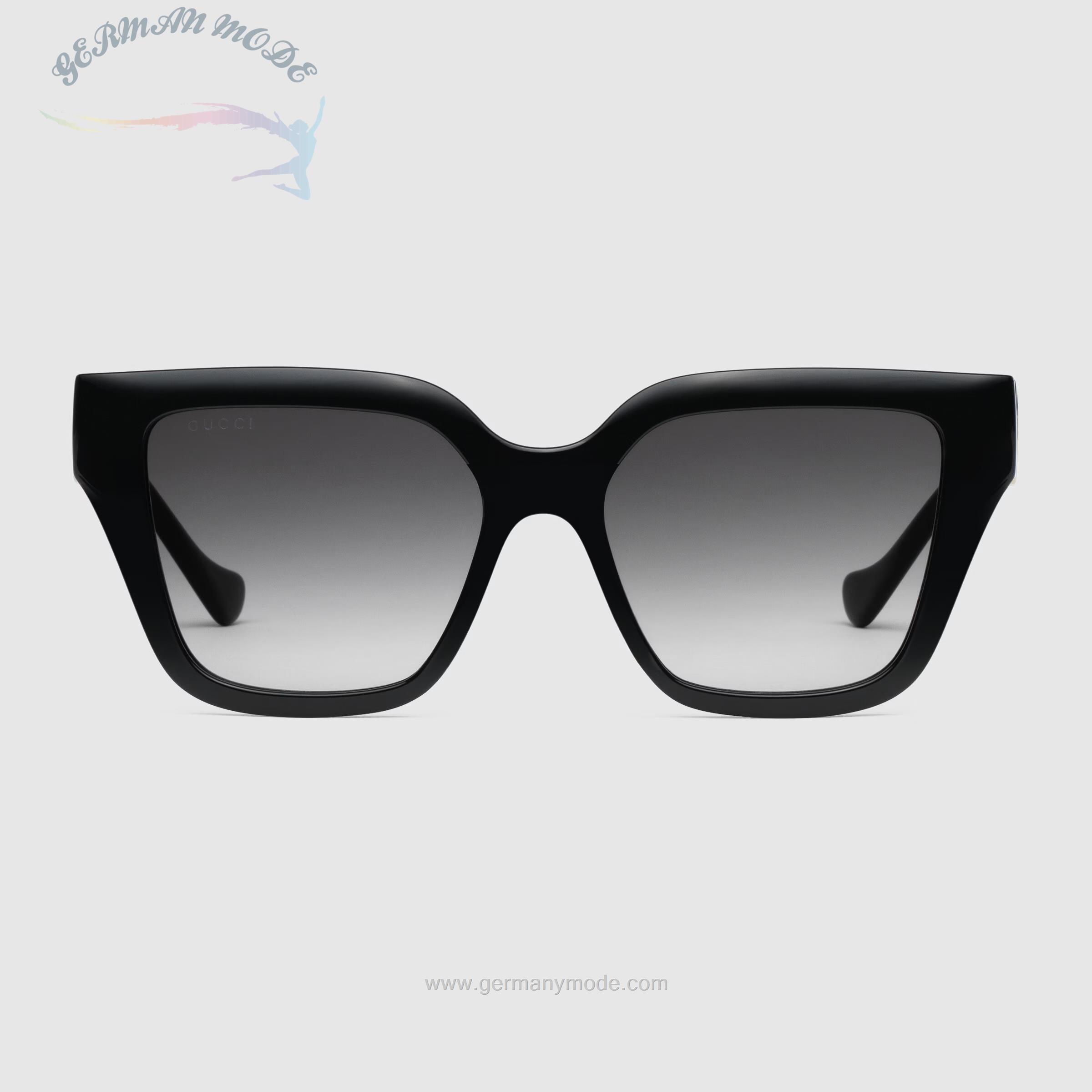 عینک آفتابی زنانه گوچی ایتالیا GUCCI Sonnenbrille mit rechteckigem Rahmen ‎681138 J1691 1012