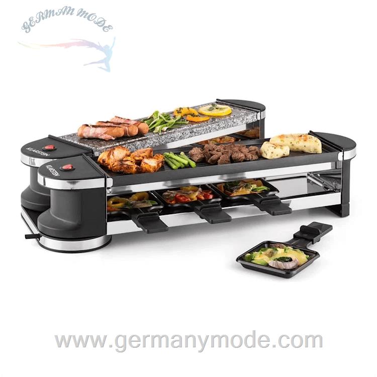 گریل راکلت پز برقی کلارشتاین آلمان Klarstein Tenderloin 50/50 Raclette-Grill Raclettegrill 1200 watt Schwarz