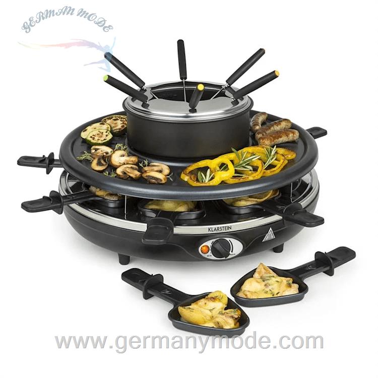 فوندو ساز گریل کلارشتاین آلمان Klarstein Fonduelette Raclette und Fondue Raclettegrill Schwarz