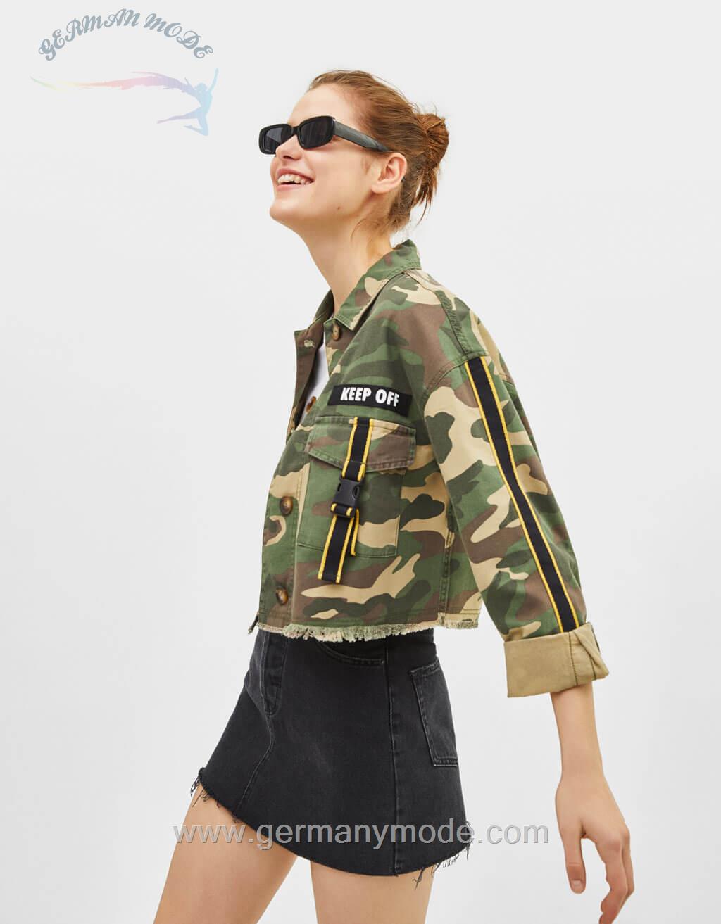 کت سافاری زنانه برشکا اسپانیا Oberhemd im Armylook
