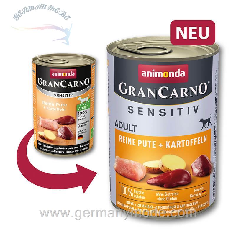غذا مرطوب سگ آنیموندا آلمان Animonda GranCarno Sensitiv 6x400g Pute -Kartoffel