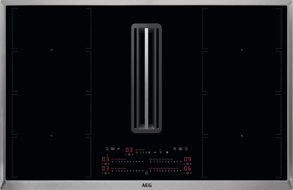 اجاق برقی 4 شعله القایی با هود مکش آاگ آلمان AEG CCE84779XB FlexiBridge® XT