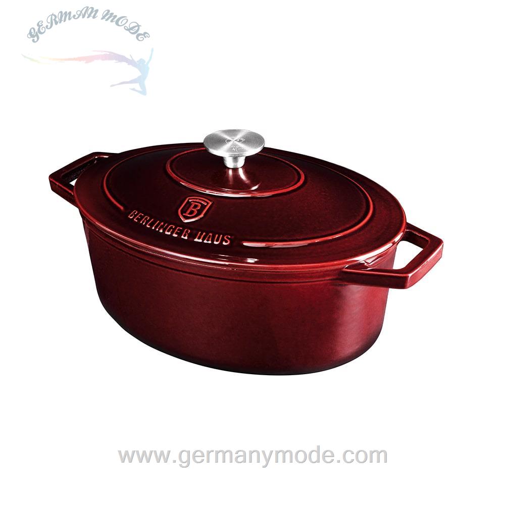 قابلمه 32 چدنی سانت درب دار برلینگر هاوس مجارستان BerlingerHaus CASSEROLE 32 CM CAST IRON BERLINGER HAUS BH/6519 BURGUNDY