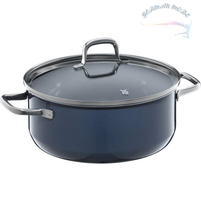 قابلمه 24 سانت درب شیشه ای وی ام اف آلمان WMF FUSIONTEC ESSENTIAL BRATENTOPF MIT DECKEL 24CM BLUEBERRY