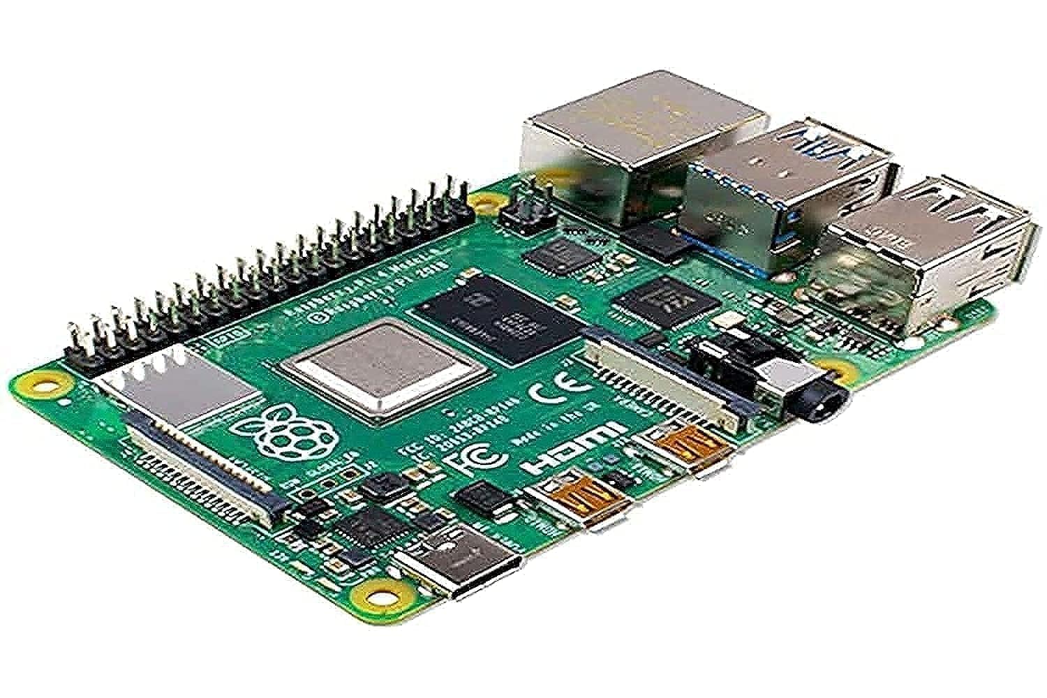 خرید از آمازون - Raspberry Pi 4 Modell B; 4 گیگابایت، ARM-Cortex-A72 4 x، 1،50 گیگاهرتز، 4 گیگابایت رم، WLAN-ac، بلوتوث 5، LAN، 4 x USB، 2 x Micro-HDMI