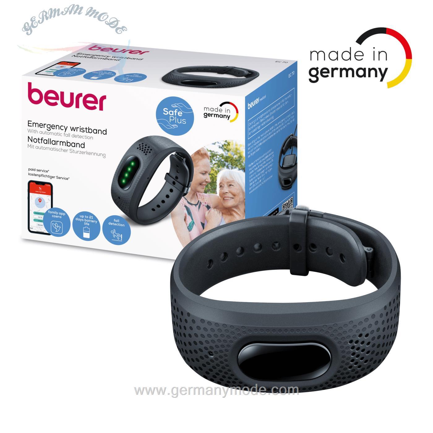 دستبد اضطراری اورژانسی مراقبت از سالمند بیورر آلمان Beurer Notfallarmband EC 70 SafePlus