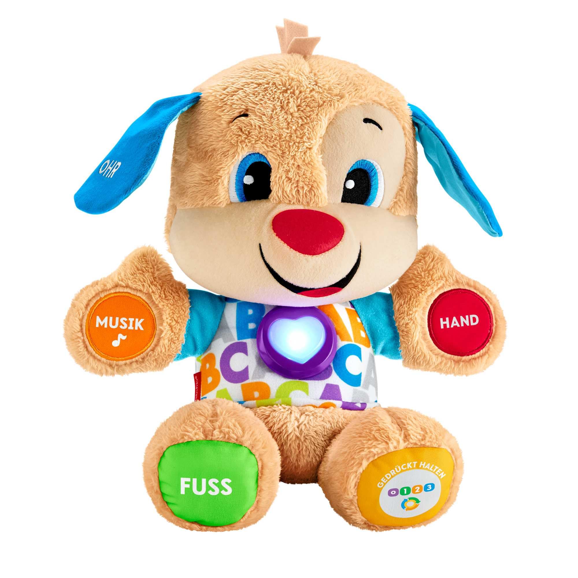 خرید از آمازون - FISHER-PRICE توله سگ سرگرم کننده یادگیری - دوست سرگرم کننده با یادگیری نرم و نوازش، به لمس واکنش نشان می دهد، با بیش از 100 کلمه ساده و فناوری Smart Stages، آلمانی صحبت می کند، از 6 ماهگی، FPM50