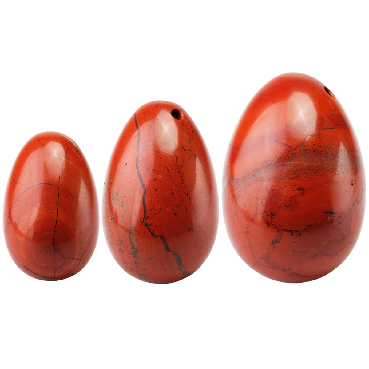 خرید از آمازون - mookaitedecor Red Jasper Yoni Eggs Kegel Balls Trainer Floor Legvic ست با 3 سایز، سنگ های ماساژ Ben Wa Balls برای ورزش کف لگن و مثانه و ریکاوری واژن پس از زایمان