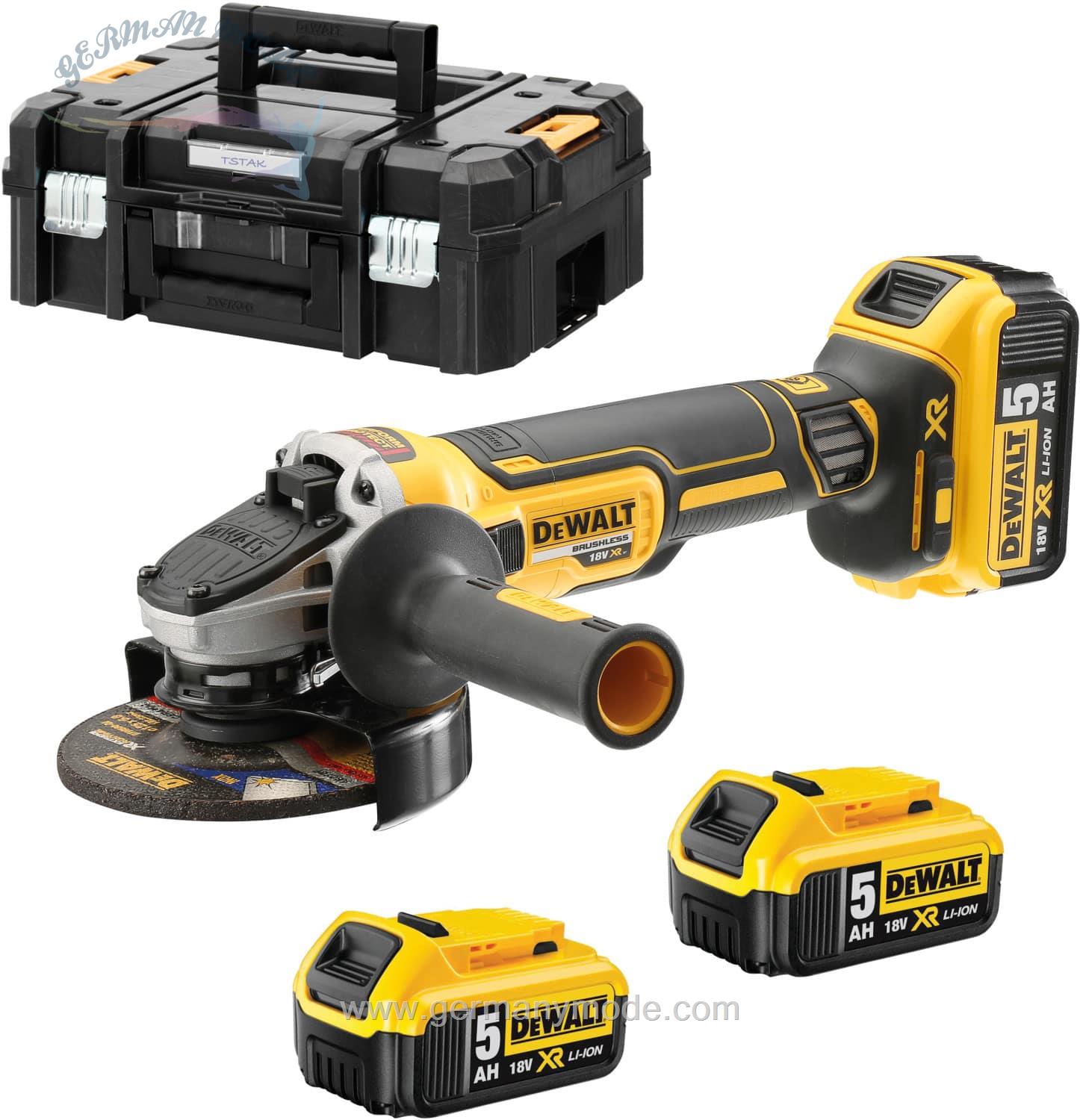 فرز سنگ بری شارژی دیوالت آمریکا DeWALT Akku-Winkelschleifer DCG405P3-QW 125mm 18V 5Ah - Trennschleifer + Zubehör