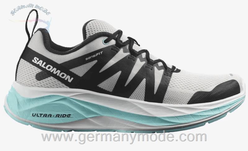 کتانی پیاده روی مردانه سالامون فرانسه SALOMON GLIDE MAX Laufschuhe Herren Lunar Rock / Black / Tanager Turquoise