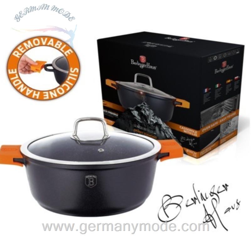 قابلمه گرانیت 36 سانت درب دار برلینگر هاوس مجارستان BerlingerHaus CASSEROLE 36 CM BERLINGER HAUS BH/1099N GRANITE DIAMOND LINE