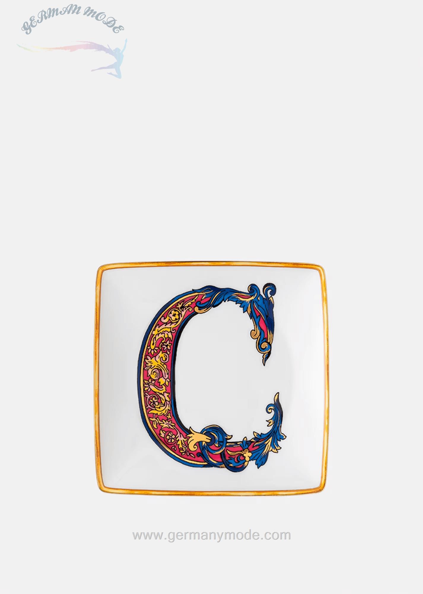 بشقاب دکوری ورساچه ایتالیا VERSACE ALPHABET UNTERTELLER C 12 CM