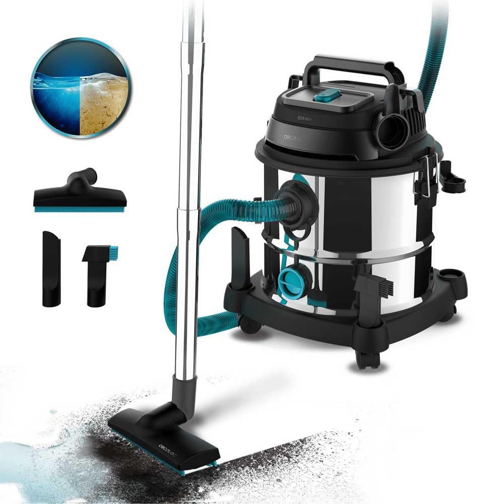 جارو برقی صنعتی خشک و مرطوب سکوتک اسپانیا Cecotec مدل 20  Conga Rockstar Wet Dry Steel MAX سیستم تخلیه، مکش و دمش،شعاع عملکرد ۵ متر