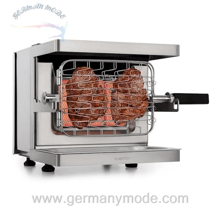 گریل کباب پز عمودی گازسوز کلارشتاین آلمان Klarstein Crossfire Vertikaler Gasgrill Silber