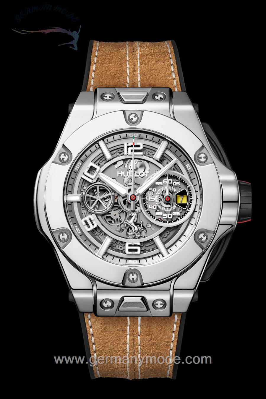 ساعت مچی مردانه هابلوت سوئیس HUBLOT FERRARI 1000 GP WHITE GOLD 45MM