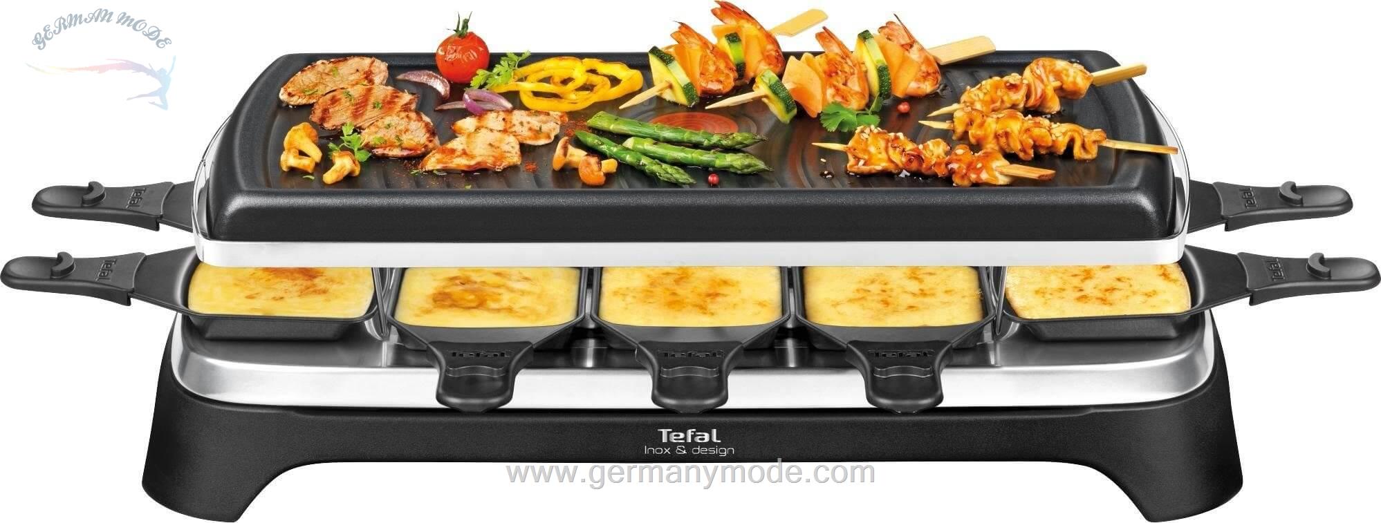 گریل راکلت پز برقی تفال فرانسه Tefal Raclette RE4588 Ambiance, 10 Raclettepfännchen, 1350 W,