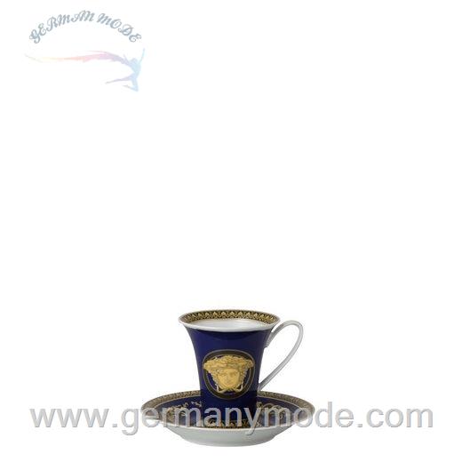 فنجان نعلبکی روزنتال آلمان Rosenthal meets Versace Tasse Ikarus Medusa blue Kaffeetasse 2 tlg Porzellan