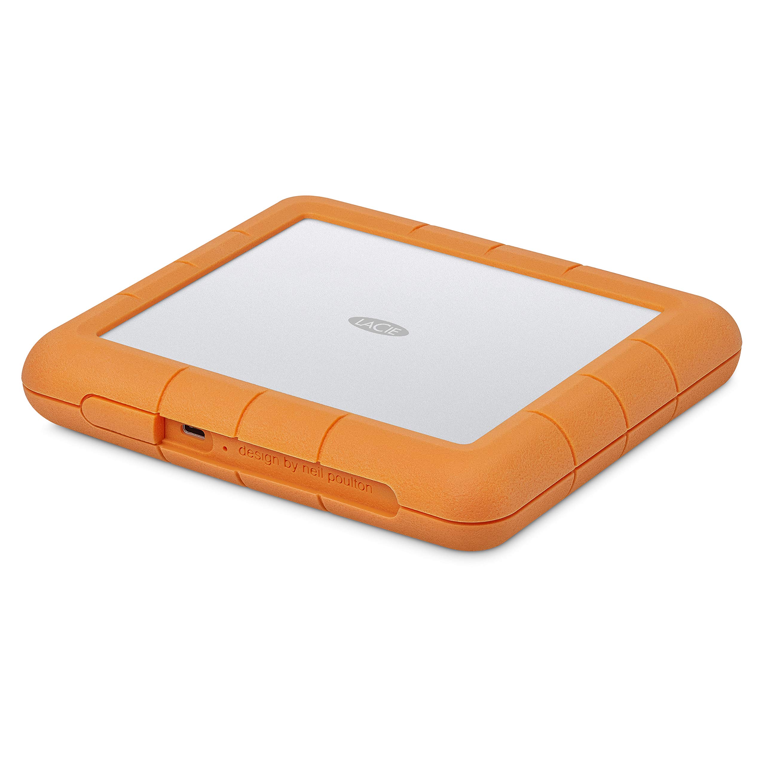 هارد اکسترنال 8 ترابایتی LaCie Rugged Raid Shuttle، هارد دیسک قابل حمل - USB-C USB 3.0، مقاوم در برابر گرد و غبار در برابر ضربه، لپ تاپ رومیزی کامپیوتر Mac/PC، 1 Mo Adobe CC (STHT8000800) RAID Shuttle 8TB