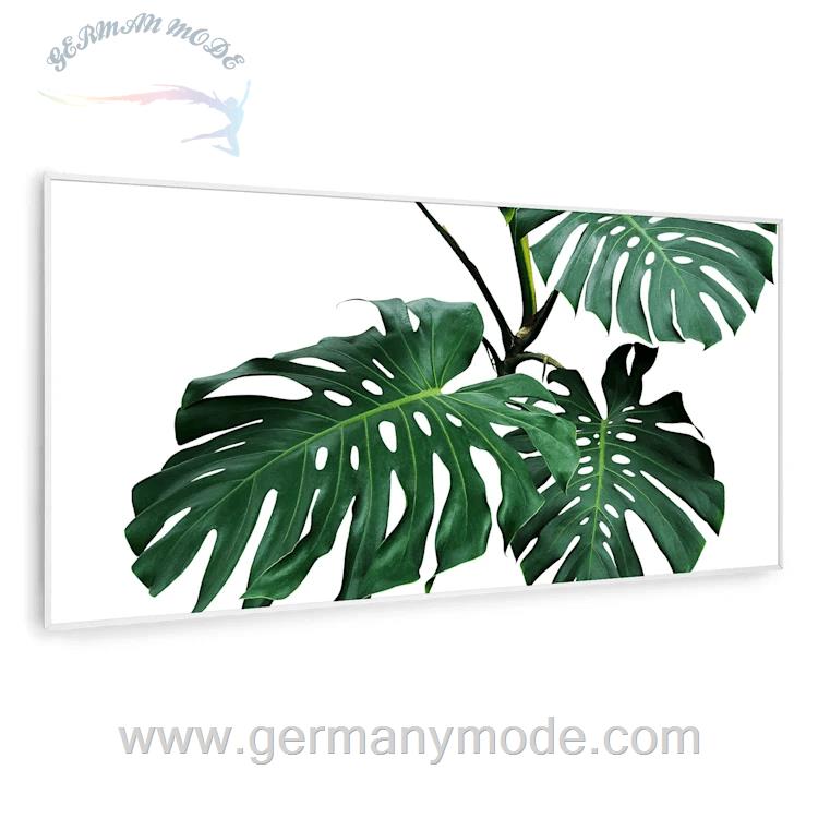 بخاری مادون قرمز هوشمند کلارشتاین آلمان Klarstein Wonderwall Air Art Smart Infrarotheizung Grünes Blatt weiber Rahmen 120 x 60 cm