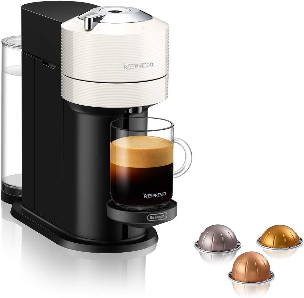 نسپرسو ساز دلونگی ایتالیا دستگاه کپسول قهوه Nespresso DeLonghi ENV 120.W Vertuo Next سفید بدون کف کننده شیر
