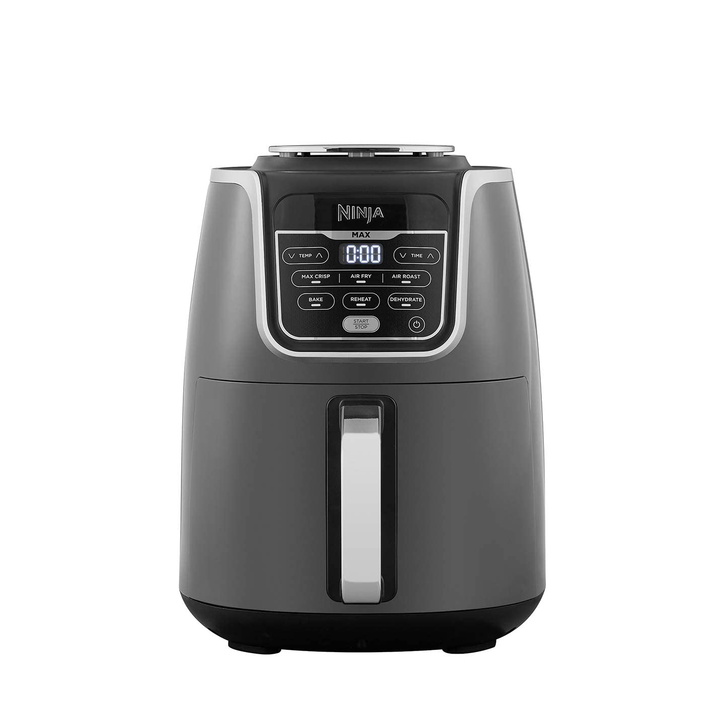 خرید از آمازون - Ninja Heißluftfritteuse MAX [AF160EU], 6 Garfunktionen, 1750 W, Antihaft-Keramikbeschichtung, 1 großes Frittierfach, 5,2 Liter, 55prozent Energiekosten sparen, Grau/Schwarz