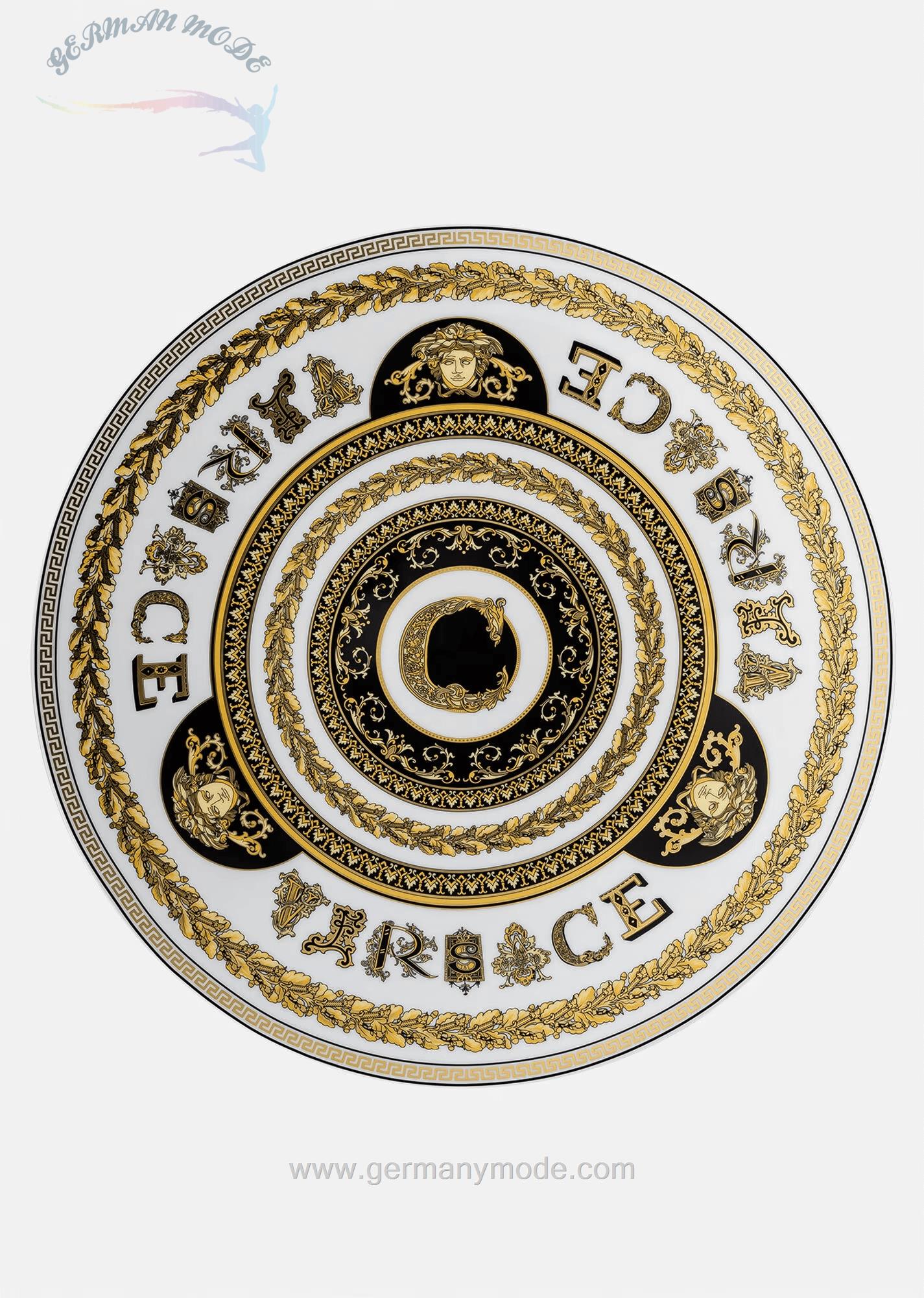 بشقاب دکوری ورساچه ایتالیا VERSACE VIRTUS ALPHABET PLATZTELLER C 33 CM