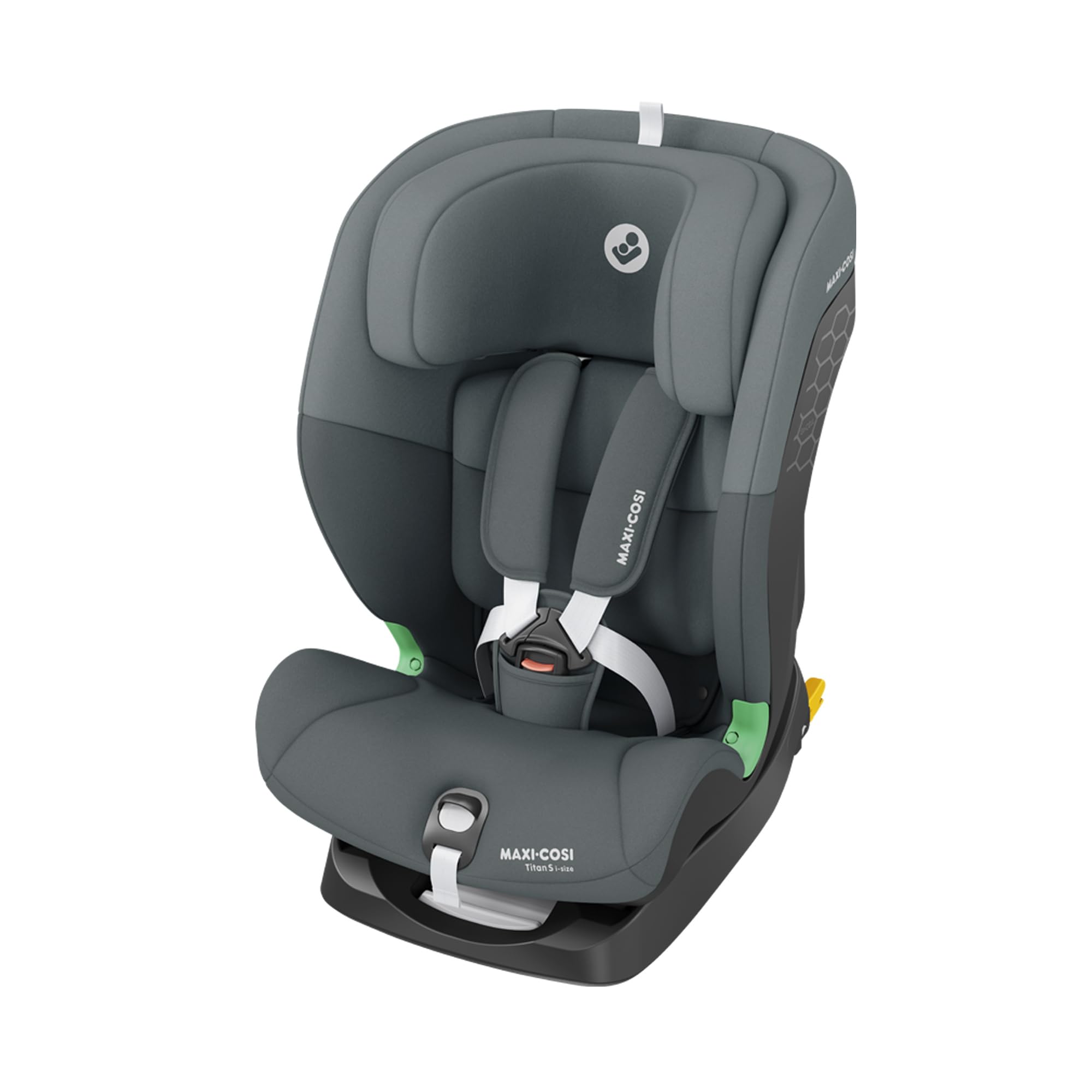 صندلی ماشین کودک مکسی کوزی آلمان Maxi-Cosi Titan S i-Size، صندلی کودک قابل تنظیم، 15 ماه تا 12 سال (76 تا 150 سانتی متر)، صندلی ماشین کودک ISOFIX، 5 موقعیت صندلی، 13 سطح پشتی سر، محافظ G-CELL، کمربند ایمنی 5 نقطه، گرافیت تونال