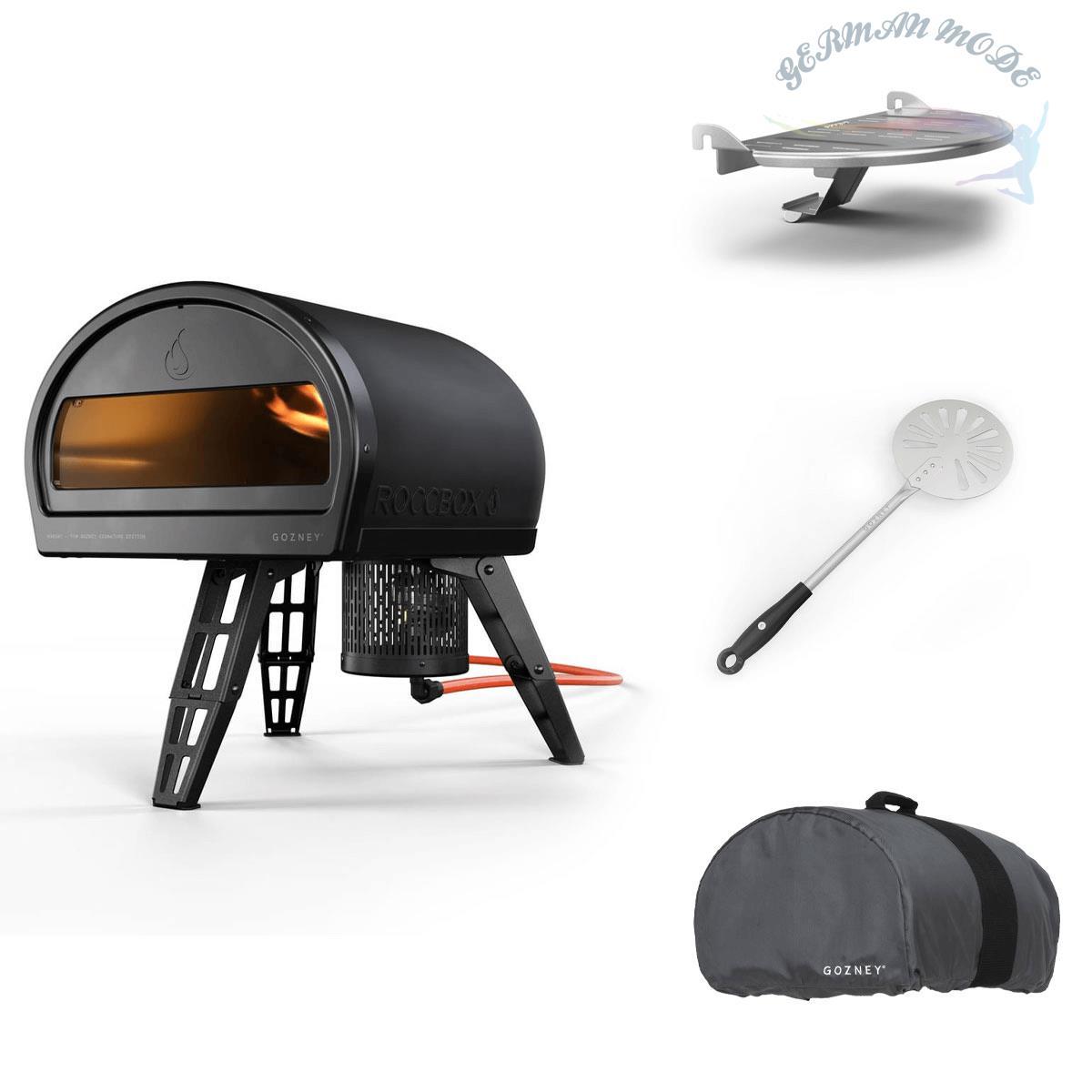 فر پیتزا گازی خانگی گوزنی Gozney° Roccbox Gas Pizzaofen-Bundle Starter (3-tlg.) Schwarz