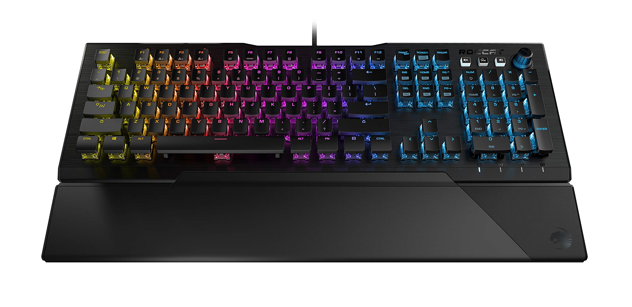 خرید از آمازون - صفحه‌کلید بازی لمسی رایانه‌ای مکانیکی ROCCAT Vulcan 121، سوئیچ‌های تیتانیوم، نور پس‌زمینه AIMO RGB به ازای هر کلید، صفحه آلومینیومی آنودایز شده و پایه کف دست/مچ قابل جابجایی، مشکی