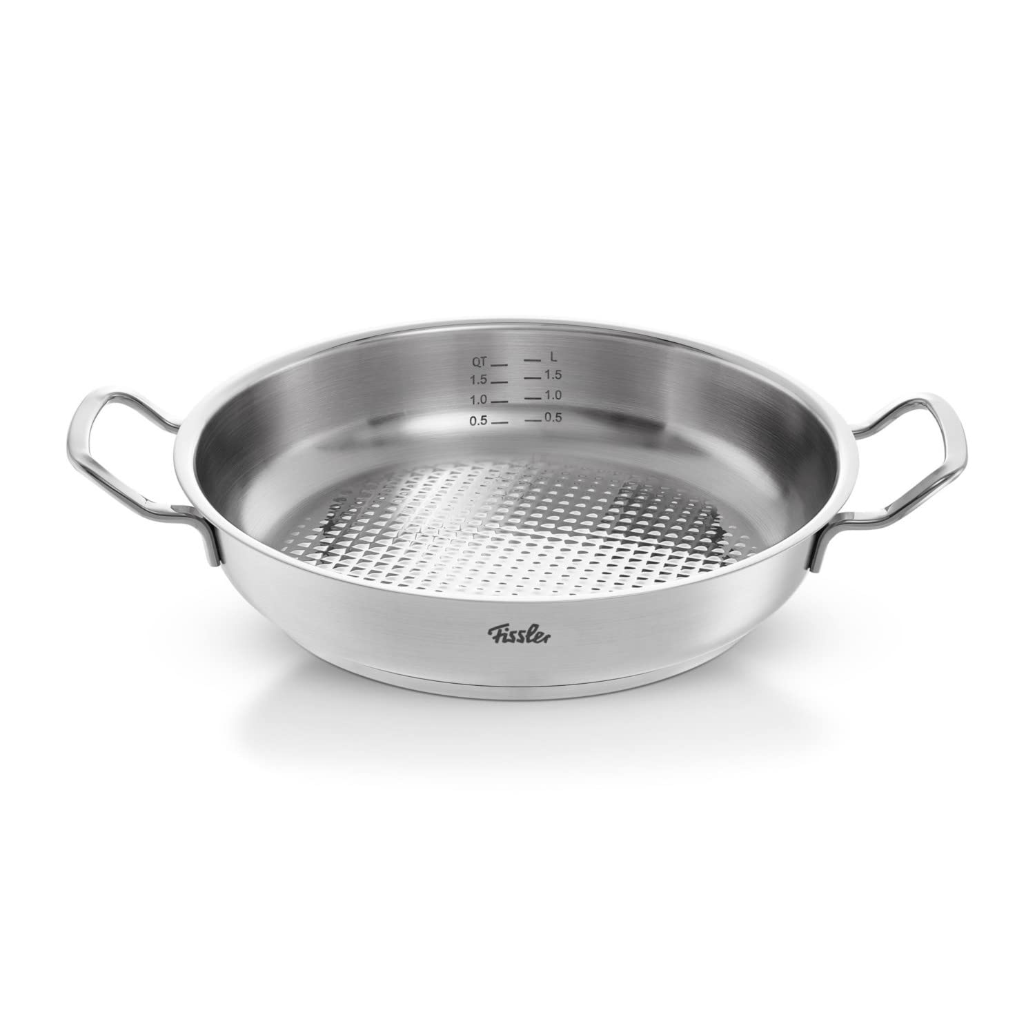 خرید از آمازون - Fissler Original-Profi Collection / تابه سرو گرد فولاد ضد زنگ (2 لیتری، Ø 24 سانتی متر) سطح سرخ کردنی نووگریل، پوسته پوسته شدن داخلی - القایی