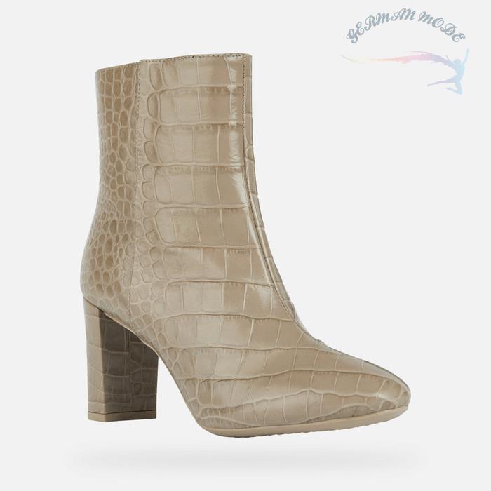 نیم بوت زنانه جی اوکس ایتالیا GEOX STIEFELETTEN MIT HOHEM ABSATZ Pheby 80 Dame Beige