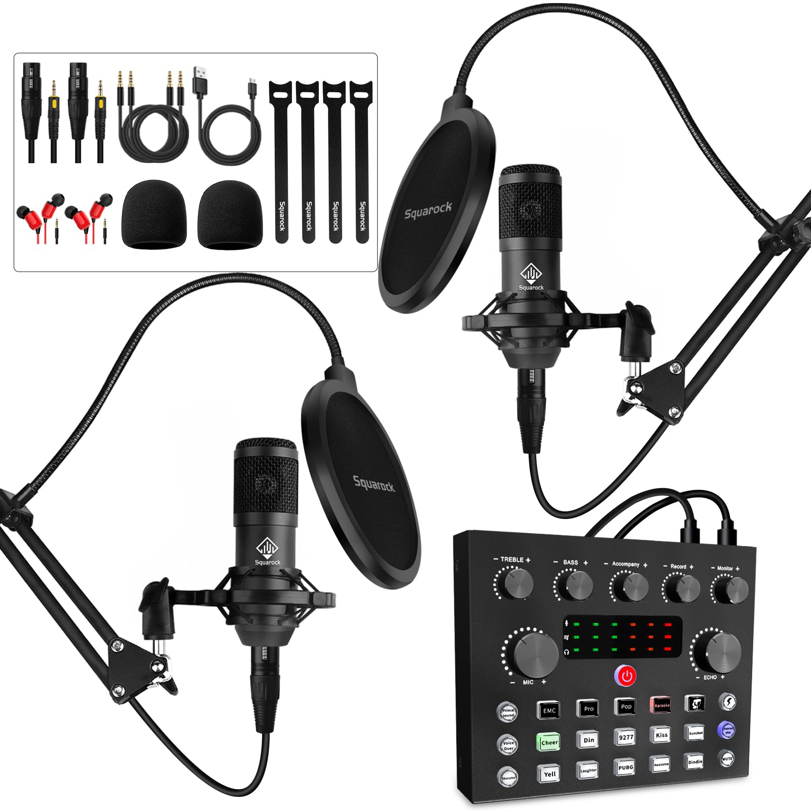 خرید از آمازون - کنترلر DJ برای 2، رابط صوتی با میکسر DJ و میکروفون خازنی، کارت صدای همه در یک ایده آل برای کامپیوتر/تلفن/لپ تاپ، ضبط، استریم، بازی SR-AV83S-2