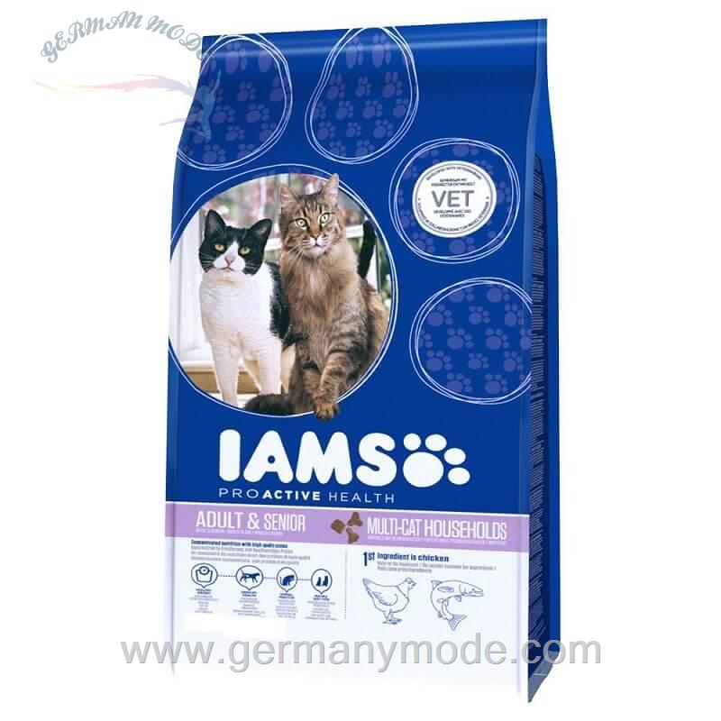 غذا خشک گربه ماهی قزل آلا ایامز آلمان Iams Multi-Cat Adult Huhn,Lachs 15 kg