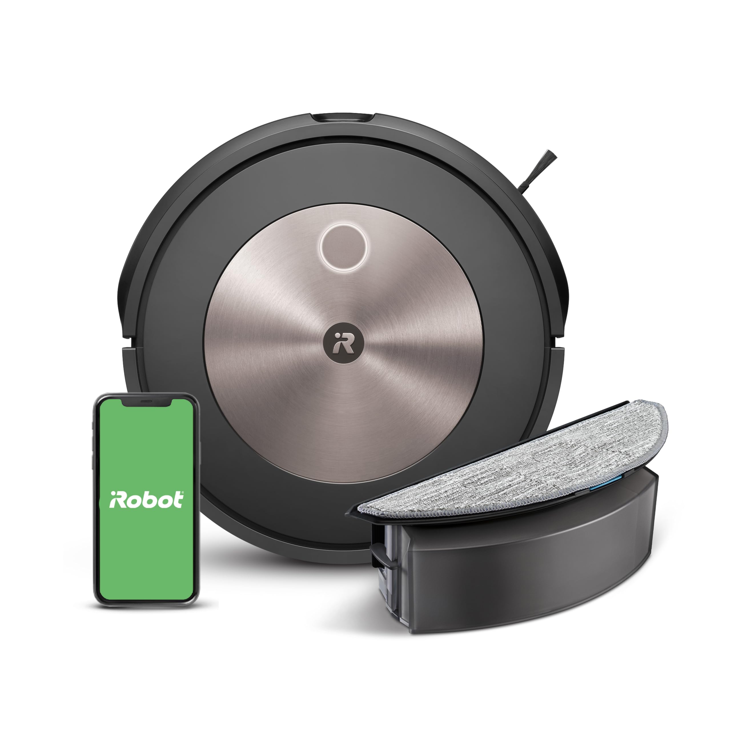 جارو رباتیک ربات جارو برقی و جارو برقی iRobot Roomba Combo j5 (j5176)، نقشه برداری و ناوبری PrecisionVision، تمیز کردن 4 مرحله ای، تشخیص و اجتناب از اشیا، فردی. سفارشی سازی، سازگار با دستیار صوتی Roomba Combo j5 Espresso