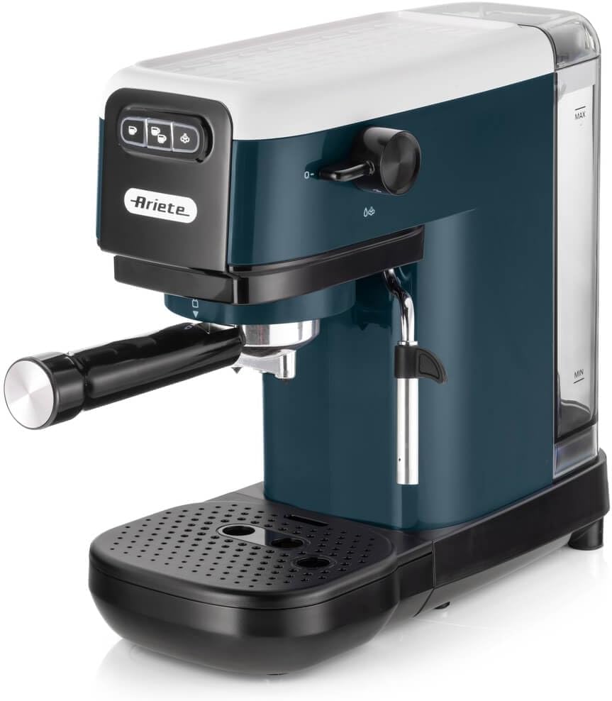 اسپرسو ساز پرتافیلتر آریته ایتالیا Ariete 1399 1399/11 مخصوص پودر و غلاف 1300 وات ظرفیت 1.1 لیتر فشار 15 بار کاپوچینو سفید