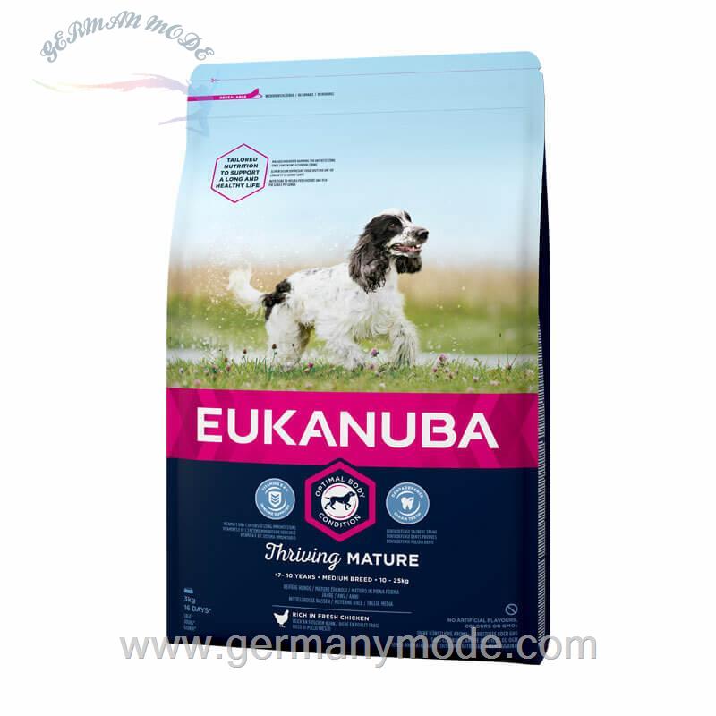 غذا خشک سگ متوسط ​​و بزرگسال یوکانوبا آلمان Eukanuba Mature - Senior Medium Breed Huhn 3kg