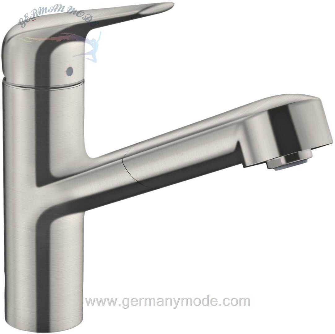 شیر مخلوط ظرفشویی شلنگ دار هانس گروهه آلمان Hansgrohe Focus M42 Einhebel Küchenmischer 150  71814 Edelstahl Finish 71814800