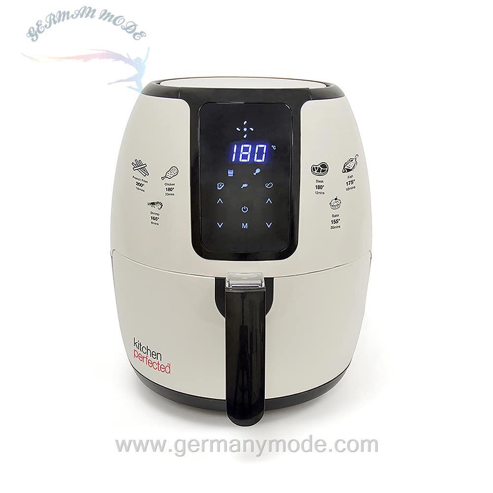 سرخ کن هوای گرم Digi-Touch خانواده Kitchen Perfected® 4L XL - سرخ کن قابل حمل / گریل / اجاق گاز / بخارپز 80٪ روغن کمتری مصرف می کند. سرخ کن هوای فوق العاده بزرگ 1500 واتی در رنگ کرم و مشکی