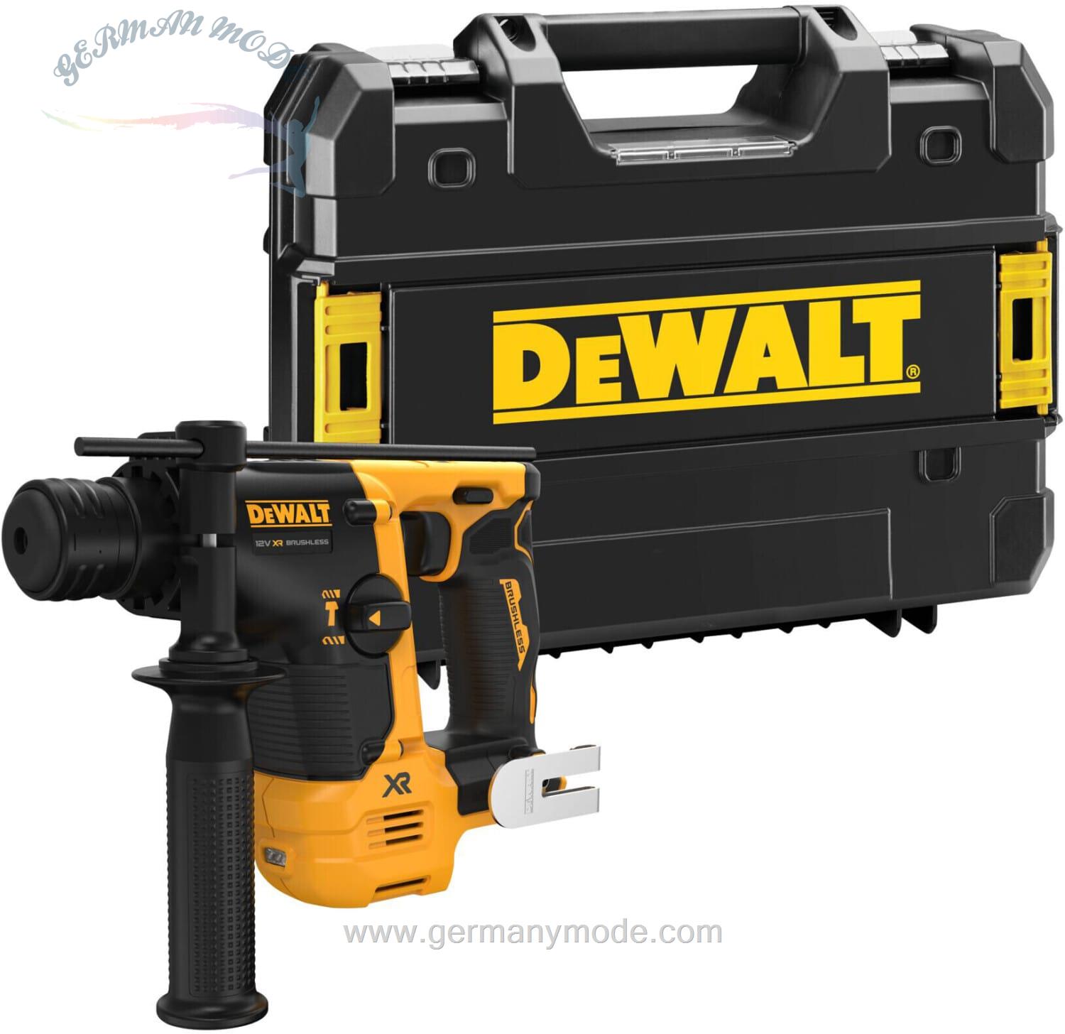 دریل شارژی دیوالت آمریکا DeWALT Akku-Bohrhammer SDS-plus DCH072NT 12V + Zusatzgriff, Tiefenanschlag, Box