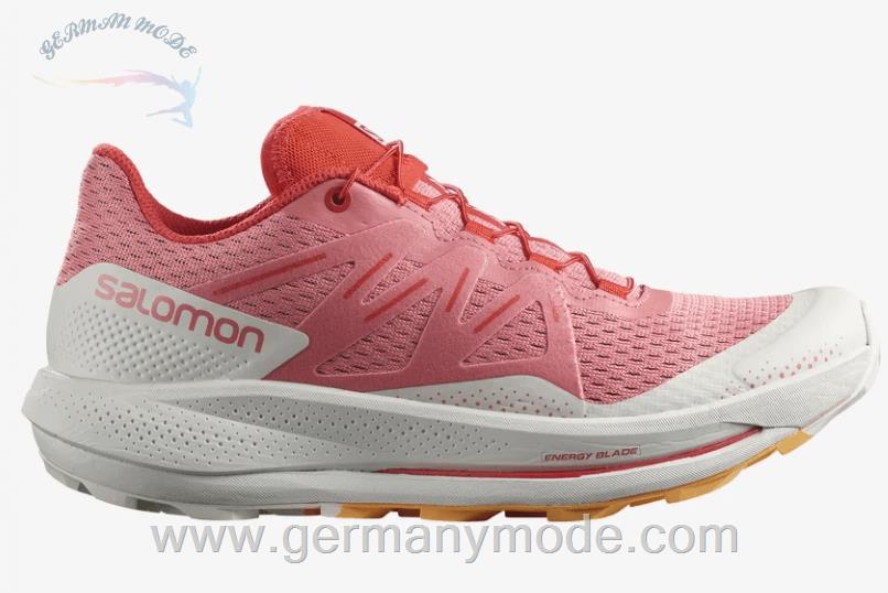 کتانی تریل رانینگ دو کوهستان زنانه سالامون فرانسه SALOMON PULSAR TRAIL Trailrunning Schuhe Damen Tea Rose Nimbus Cloud Blazing Orange