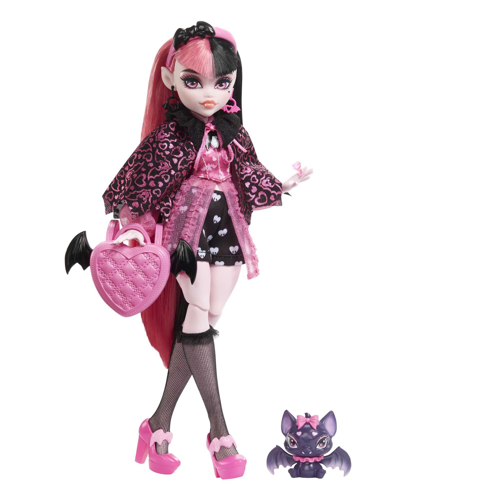خرید از آمازون - Monster High Poupée Draculaura avec Accessoires Et Chauve-Souris De Compagnie, Poupée Mode Articulée, Cheveux Noirs Et Roses, Jouet Enfant, Dès 3 Ans, HHK51 Moderne