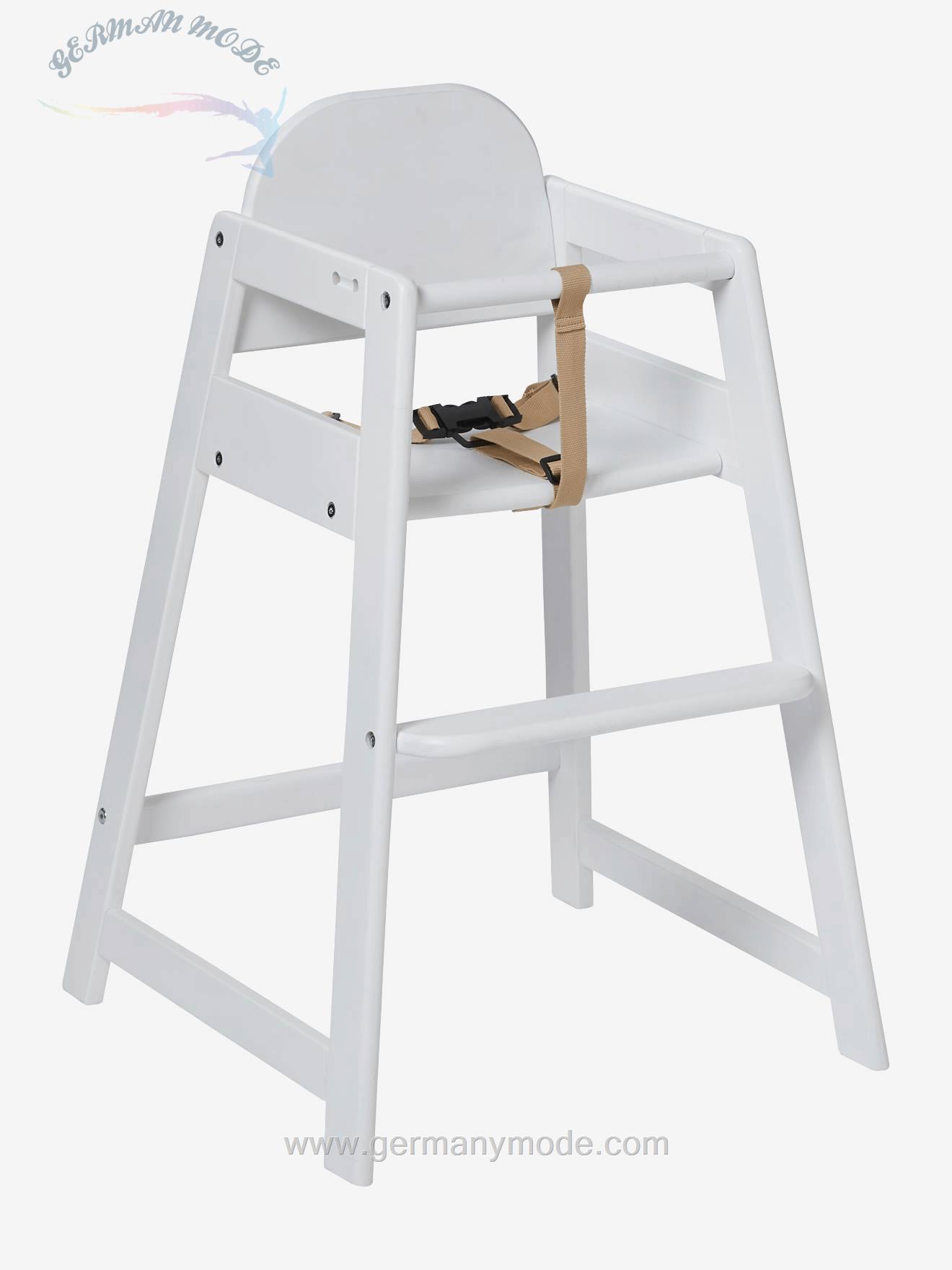 صندلی پایه بلند کودک ورت فرانسه Vertbaudet Hochstuhl aus Holz Woody - weiß