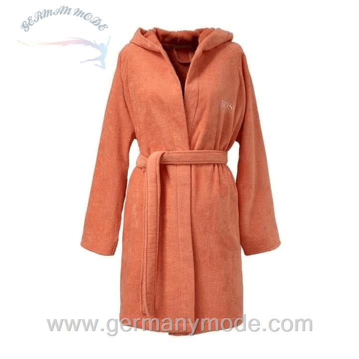 حوله حمام تن پوش کلاه دار زنانه هوگو باس آلمان HUGO BOSS HOME BADEMANTEL MIT KAPUZE PLAIN PEACH