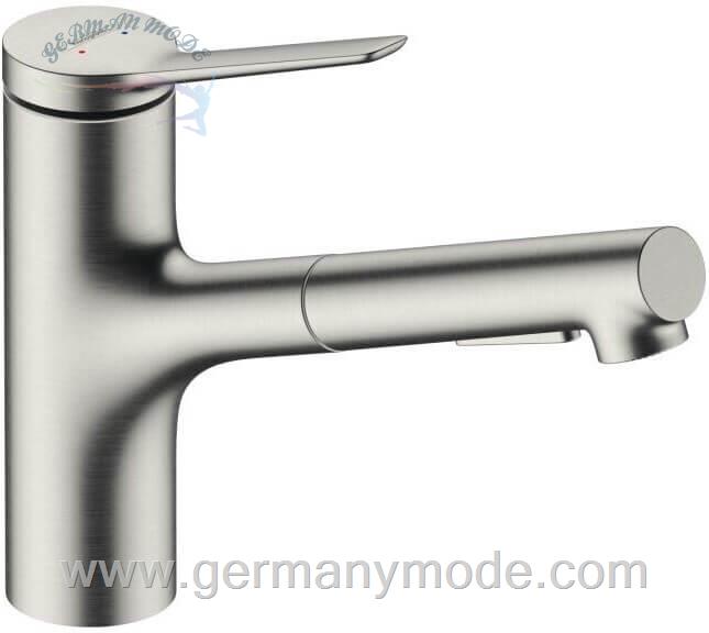 شیر مخلوط ظرفشویی شلنگ دار هانس گروهه آلمان Hansgrohe Zesis M33 214mm Einhebel Küchenarmatur edelstahl gebürstet 74800800
