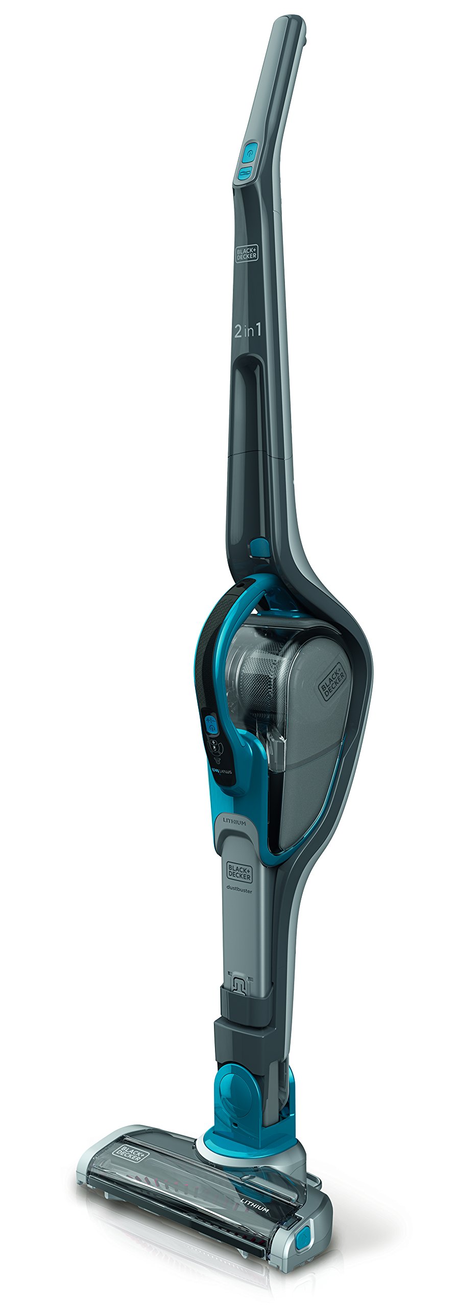 جارو شارژی بلک اند دکر آمریکا BLACK+DECKER 2in1 (18 ولت، 2.0Ah، با برس توربو برای آلودگی های سرسخت، فیلتر و سنسور کف، از جمله ایستگاه شارژ، نازل شکاف یکپارچه، برس اثاثه یا لوازم داخلی)