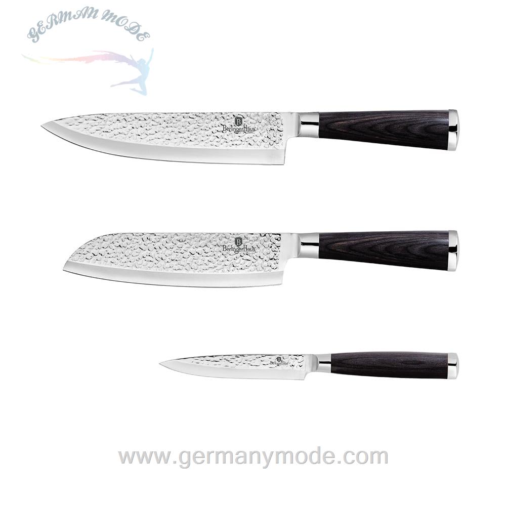 ست چاقو آشپزخانه 3 پارچه برلینگر هاوس مجارستان BERLINGER HAUS 3-PIECE KNIFE SET BH-2483 SHINE BASALT