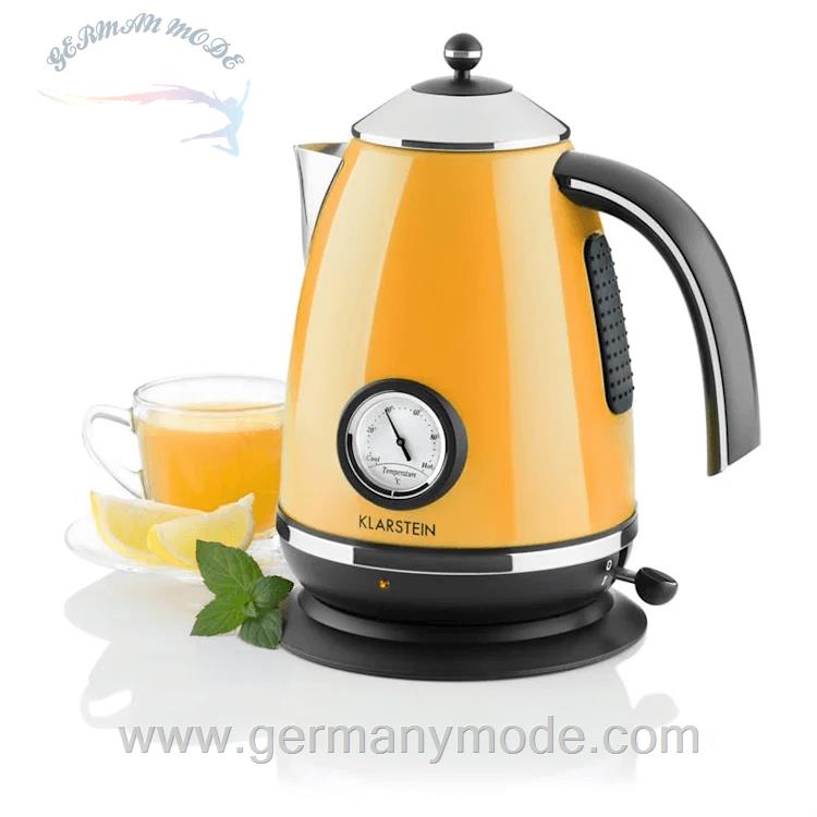 کتری برقی 1.7 لیتری کلارشتاین آلمان Klarstein Aquavita Chalet Wasserkocher 2200 watt 1,7 Ltr Orange